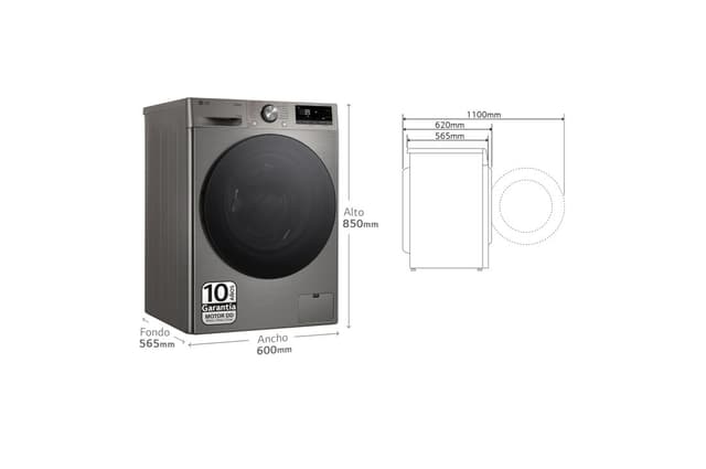 Detalle 2 de LG F4DR7011AGS Outlet lavasecadora 11/6 kg, 1.400 rpm