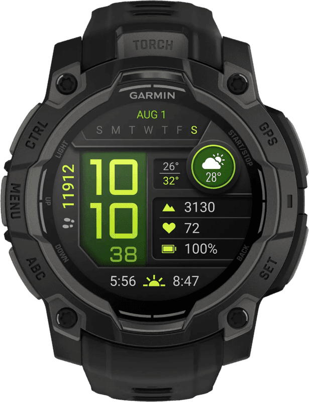 Detalle de Garmin Instinct 3 45 mm Schwarz – robuste Sport-Smartwatch für Alltag und Training