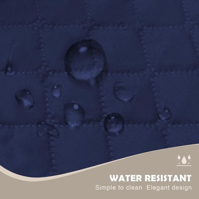 Detalle de Lydevo Copridivano impermeabile 4 posti con braccioli, blu marino, antiscivolo e antigraffio