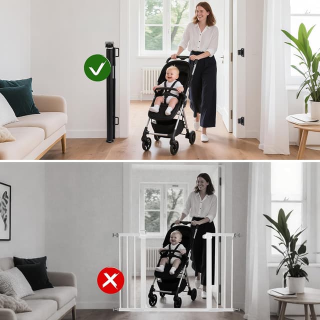 Thumbnail 5 de Retractable Safety Gate 150 cm extra-wide for stairs ๐ช