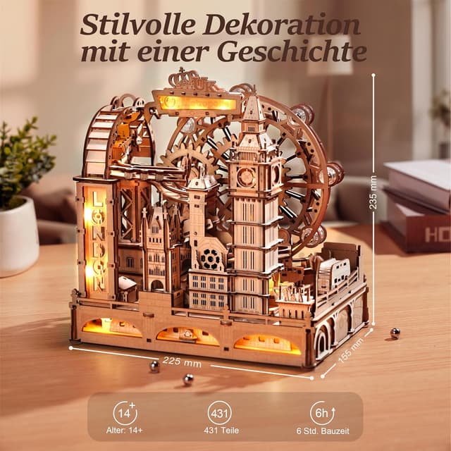 Thumbnail 6 de ROBOTIME EGB01 Holz 3D Puzzle mit Murmelbahn