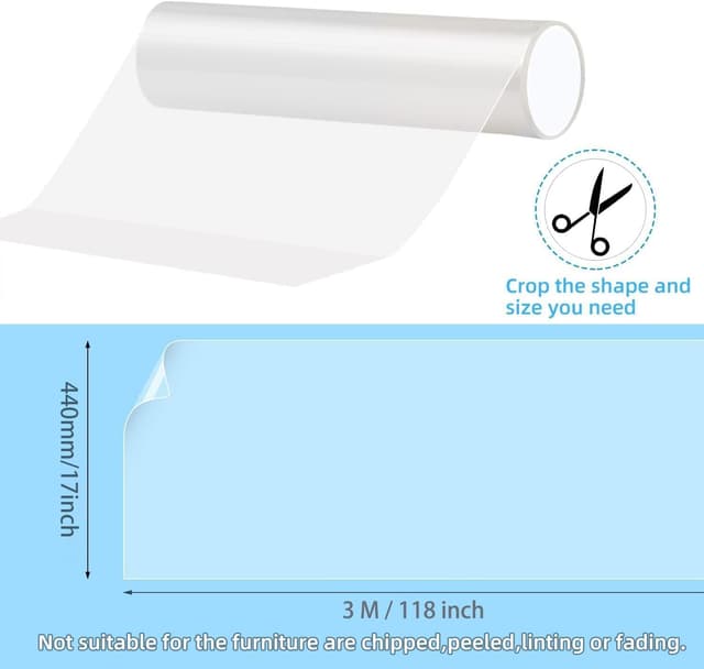 Detalle de Cat Anti Scratch Tape 44cm x 3m transparent furniture protector strip