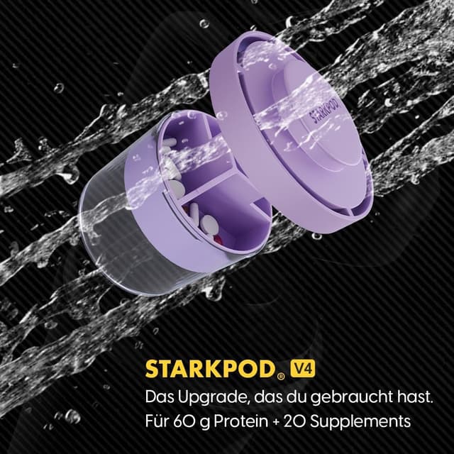Detalle de STARKFELD STARKSHAKE® V4 – elektrischer Protein-Shaker mit STARKPOD, USB‑C, 8.000 UPM (lila)