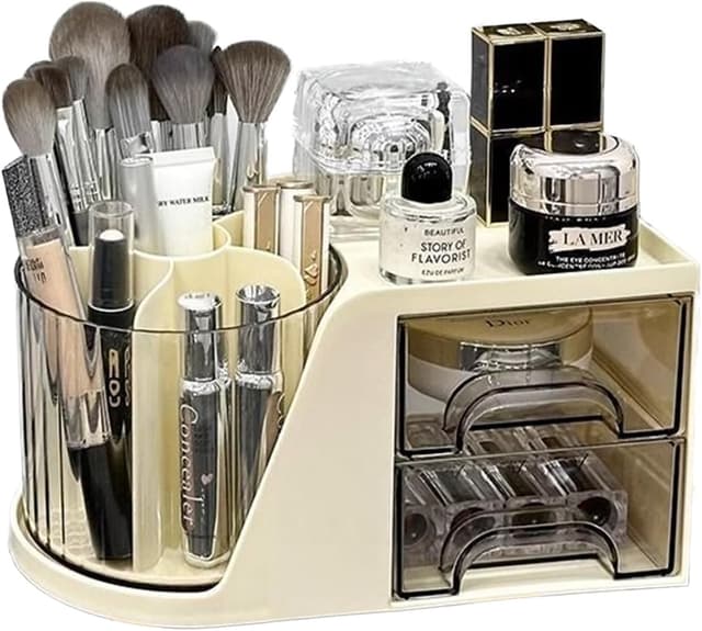 Detalle de WITERY 360° Rotating Makeup Organiser 2-drawer 💄