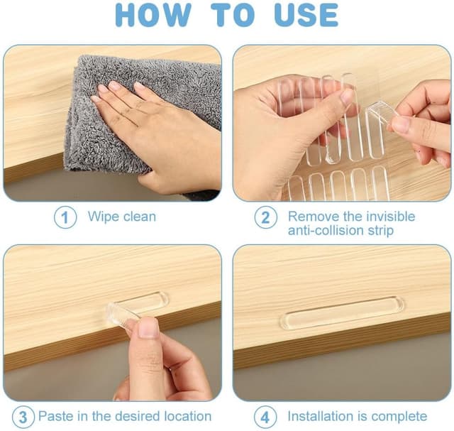 Detalle de Vicloon Paraurti per mobili in silicone trasparente adesivo, 8 pezzi (gommini ant’urto) 15 cm