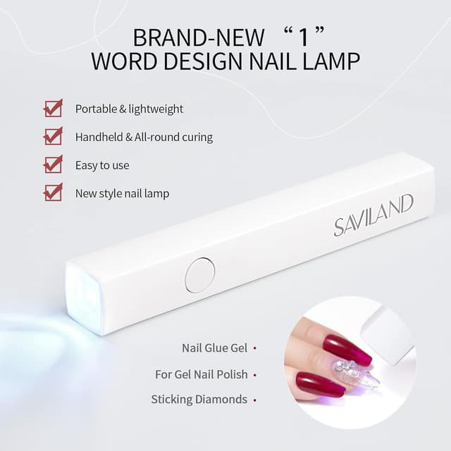 Detalle 2 de Saviland UV Lampe 180 mAh 💅