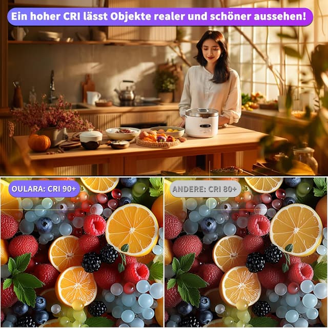 Detalle de OULARA USB COB LED Streifen 5V (4000K, 3 m) dimmbar mit Speicherfunktion – warmweiß/natürliches Weiß