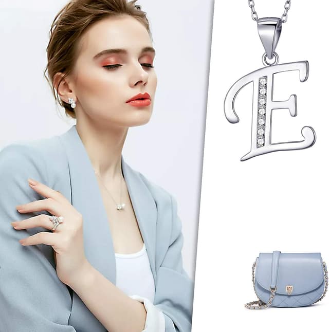 Detalle 2 de Collana argento 925 con iniziale 46 cm