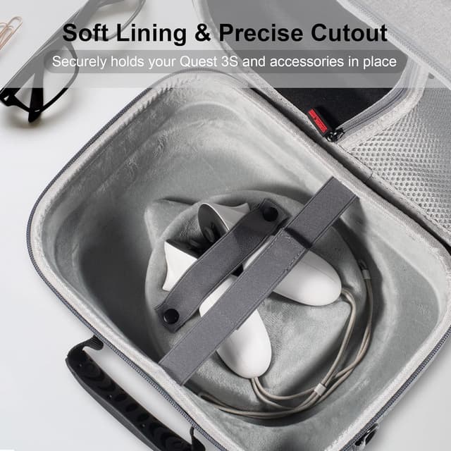 Thumbnail 5 de Große Tasche für Meta Quest 3/Quest 3S, Reisen Tragetasche Kompatibel mit BOBOVR S3 Pro/Kiwi Design Akku Elite Strap und Anderem Zubehör, Reisen und Aufbewahrung Hart Tasche für Oculus Quest 3S
Große Tasche für Meta Quest 3/Quest 3S, Reisen…