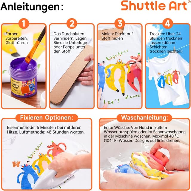 Thumbnail 5 de Shuttle Art Textilfarben 18 Farben Set 🎨