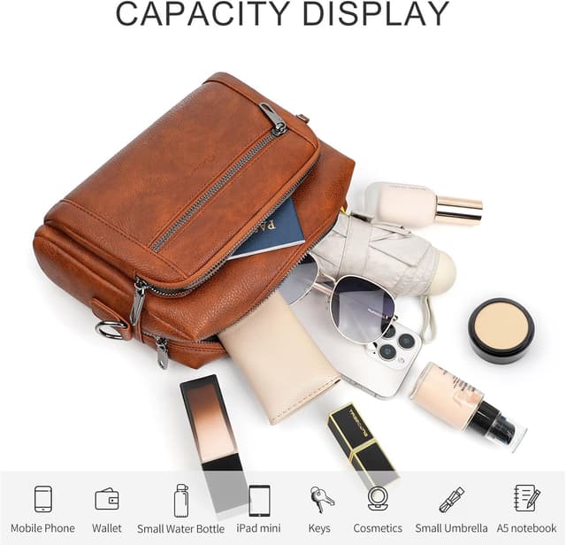 Thumbnail 6 de HILAEX Anti-theft Women’s Cross Body Bag with 4 Zip Compartments and Adjustable Wide Strap