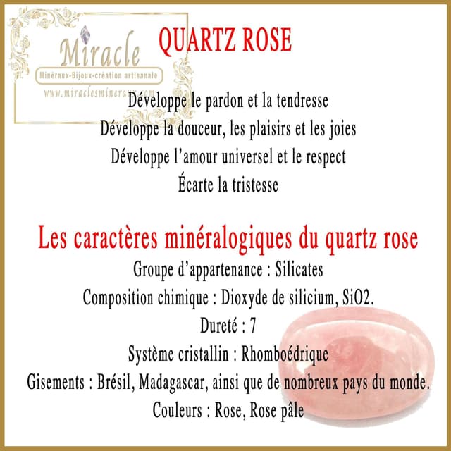 Thumbnail 2 de Miracles Minéraux Bijoux Cheveux Barrette Quartz Rose