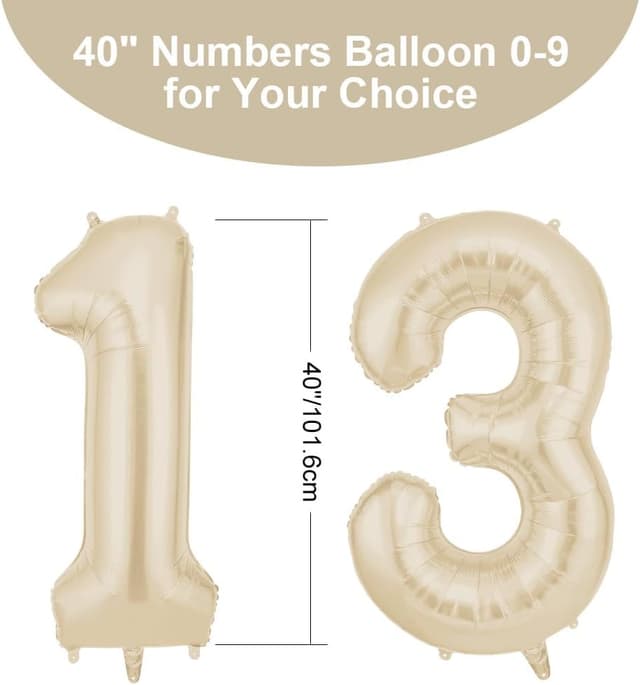 Thumbnail 2 de AOOSU Milk White 40in Number Balloons