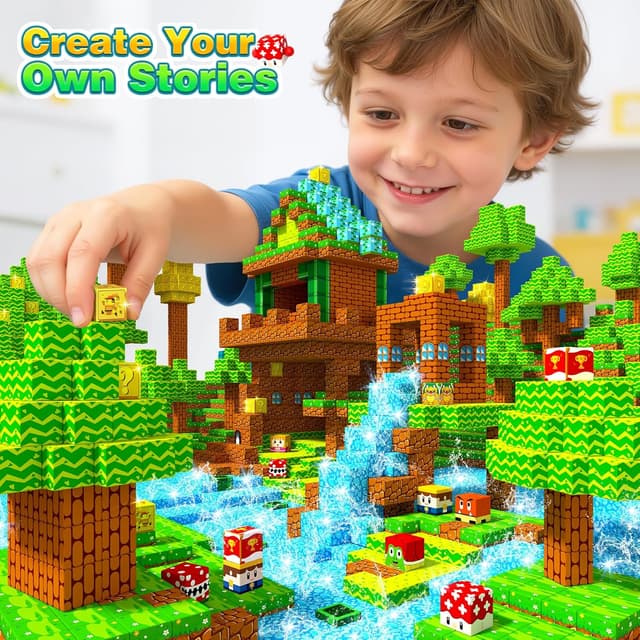 Detalle de LUVTOY Magnetische Bausteine für Kinder – magnetisches Spielset ab ca. 3 Jahren