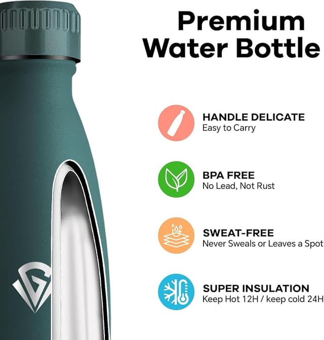 Detalle 2 de Grsta Botella térmica 500 ml, mantiene 24 h fría