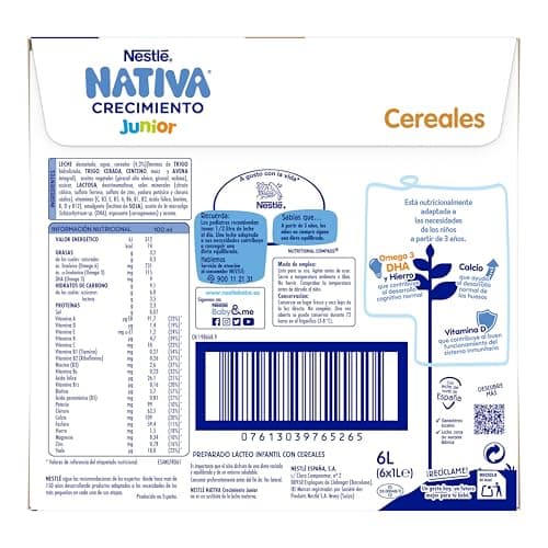 Thumbnail 2 de NESTLÉ NATIVA Crecimiento JUNIOR - Leche y Cereales 1L 🥛