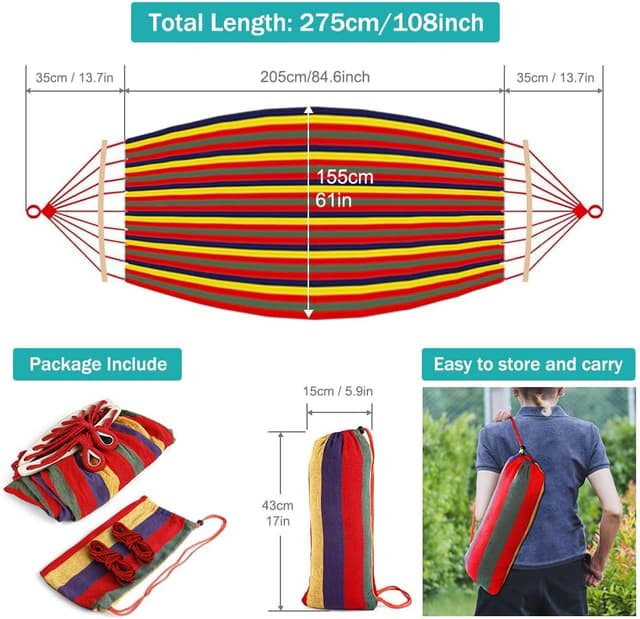 Detalle 2 de Hamaca Colgante Tela 275 x 155 cm 250 kg