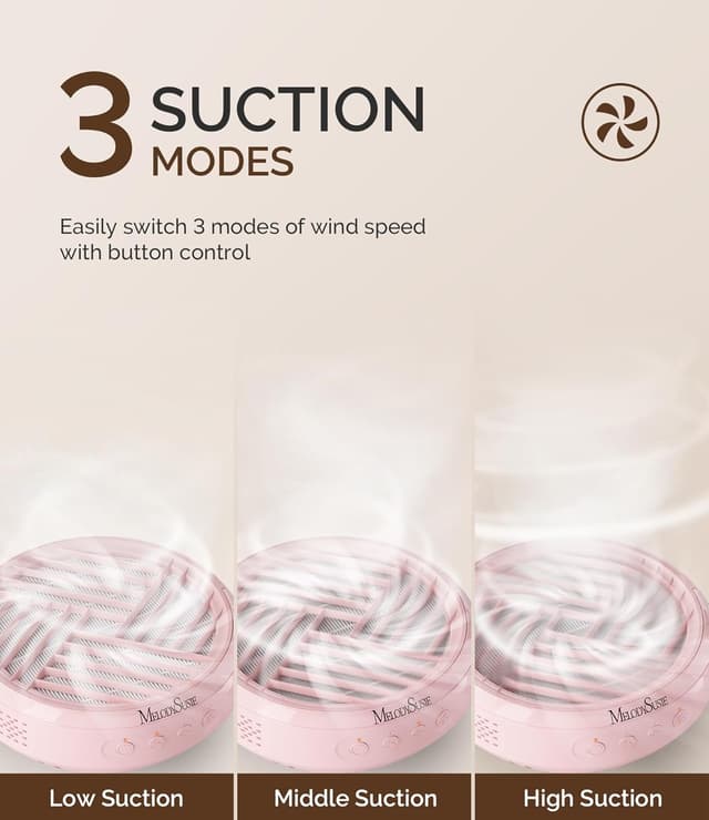 Detalle de MelodySusie tragbarer Nagelstaubsauger SProR (bis zu 5 Stunden Laufzeit, 3 Saugmodi) – rosa