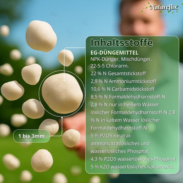 Detalle 2 de Natureflix Rasendünger mit Unkrautvernichter extra stark (2-in-1) – für dichten Rasen im Frühjahr & Sommer, 5 kg für 250 m²