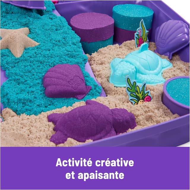 Detalle de Kinetic Sand Sable Magique – Mallette Palais de Sirène 934 g + 8 accessoires (dès 3 ans)