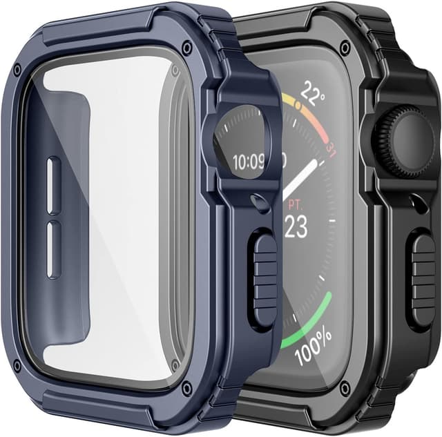 Detalle de Adepoy 2-Pack Rugged Case for Apple Watch 38mm Series 3/2/1 with Tempered Glass Screen Protector