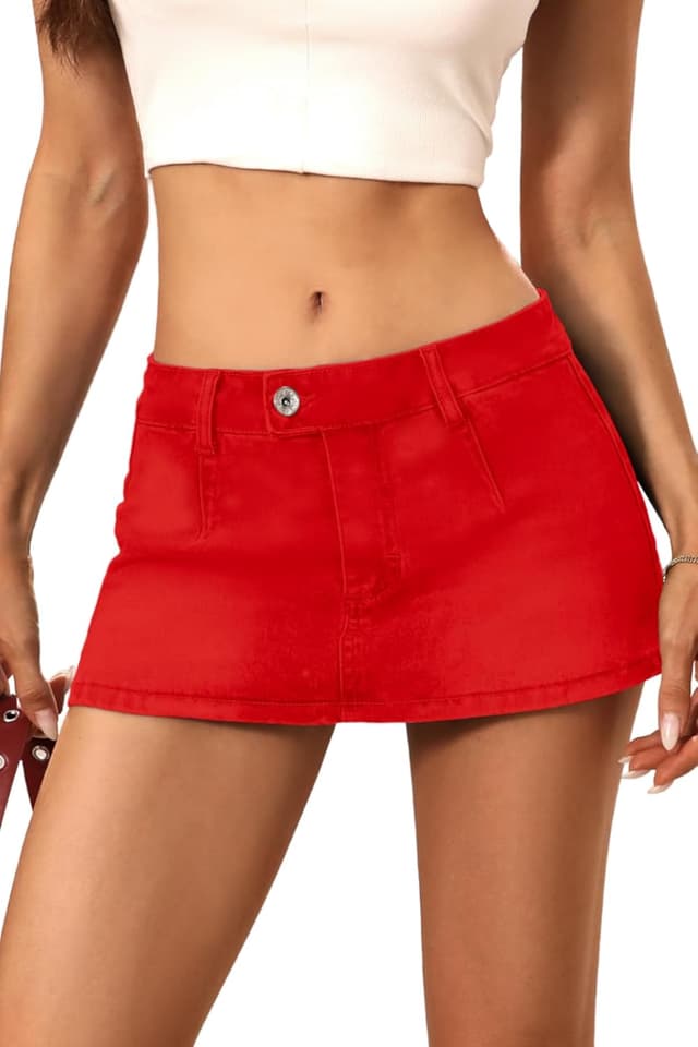 Thumbnail 5 de ELLEVEN Low Rise Denim Mini Skirt Y2k Skort