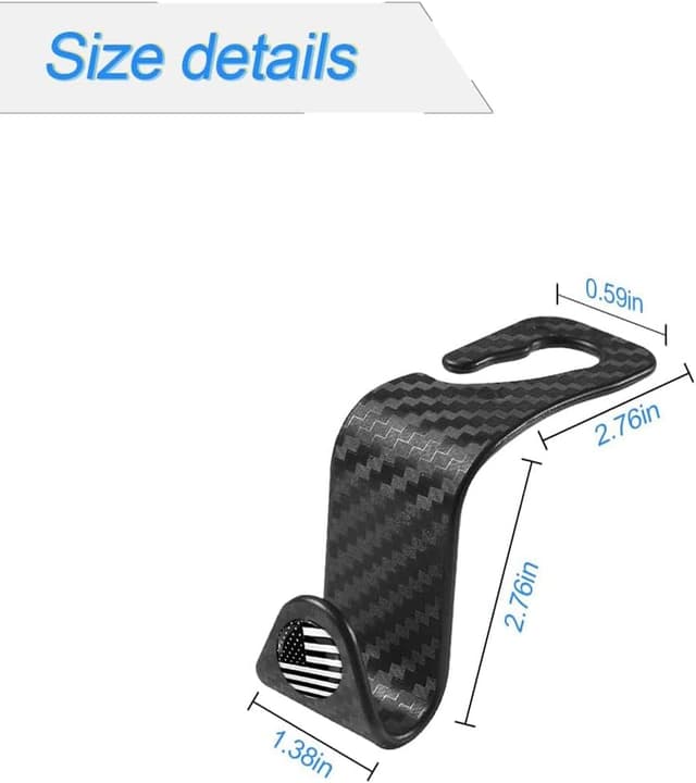 Thumbnail 1 de Car Seat Headrest Hooks 4PCS 44 lb capacity