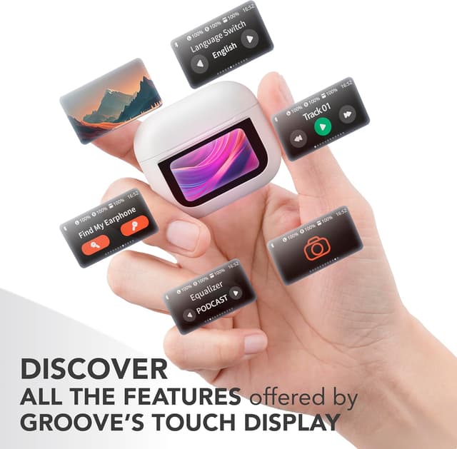 Thumbnail 6 de Music Sound Groove : écouteurs Bluetooth avec écran tactile, 3 modes EQ et jusqu’à 21 h d’autonomie