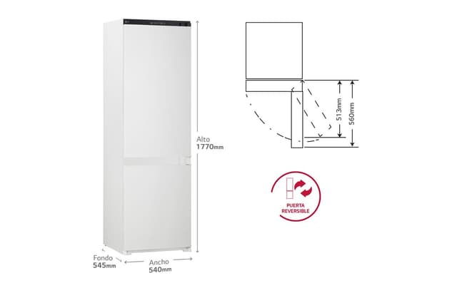Detalle 2 de GTFN256SER Frigorífico combi integrable 233 l