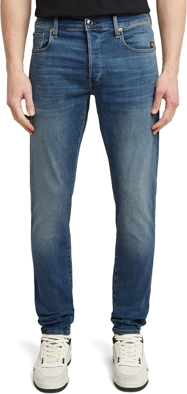 Detalle de G-Star Herren 3301 Slim Jeans mit Knopfverschluss – schmale Passform