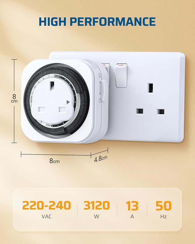 Thumbnail 4 de DEWENWILS Mechanical Indoor Timer Socket 24‑hour ⏱