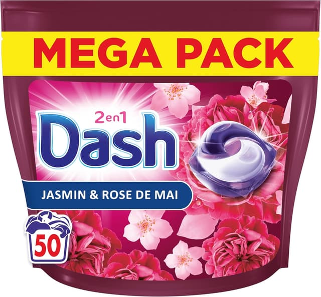 Imagen de Dash 2en1 PODS Jasmin et Rose de Mai 50 lavages lessive en OfertitasTOP