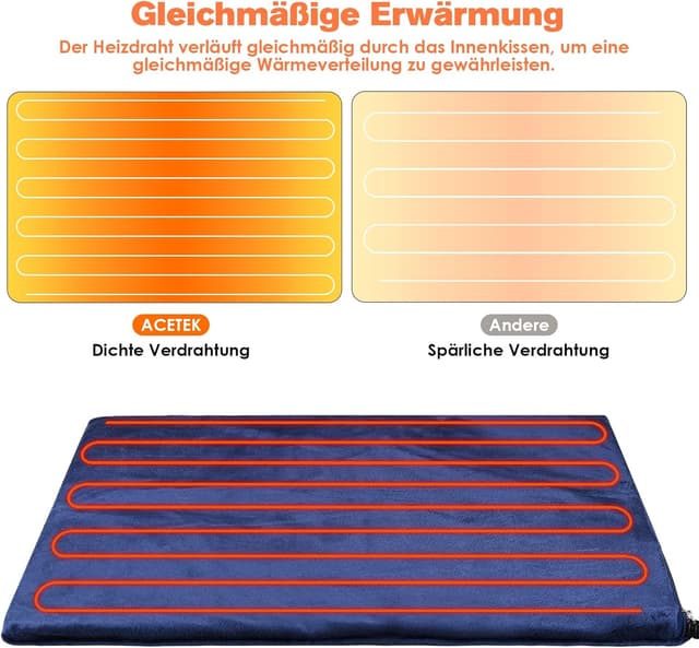 Thumbnail 3 de acetek Haustier Heizdecke 45 × 70 cm