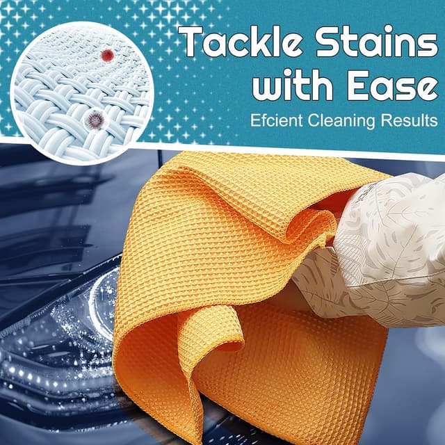 Detalle de YAGE Microfiber Cleaning Cloths 40x40cm (Pack of 3) – multicolour reusable, washable and lint-free