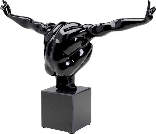 Detalle de Kare Design Objet décoratif Athlète noir en marbre — Sculpture d’intérieur, 29x43x15 cm