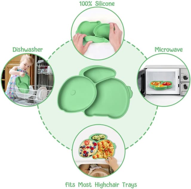 Detalle de Vicloon piatti bambini in silicone 3 scomparti
