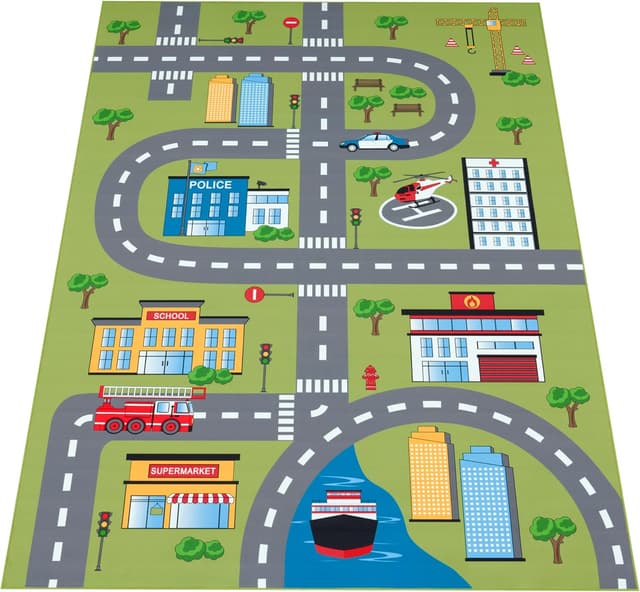 Detalle de Paco Home tapis enfant 240x340 cm vert antidérapant