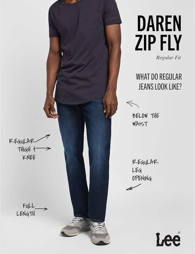 Detalle 2 de Lee Men’s Daren Zip Fly Regular Straight-Leg Jeans (Strong Hand Blue)