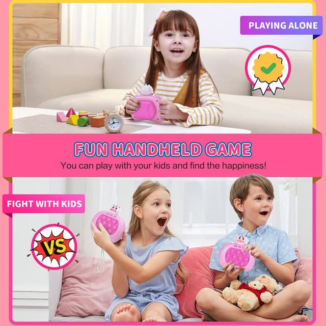 Detalle de Quick Push Game Fidget Toys Pro – Mini Handheld Bubble-Pop-Spiel mit 4 Modi und 999 Levels