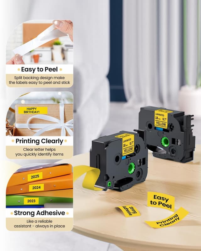 Detalle de Replacement Brother TZe-641 18mm Label Tape 🏷