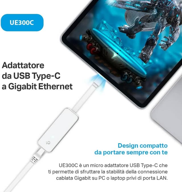 Thumbnail 2 de TP-Link UE300C adattatore Ethernet Gigabit USB‑C 1 Gbps 🖧