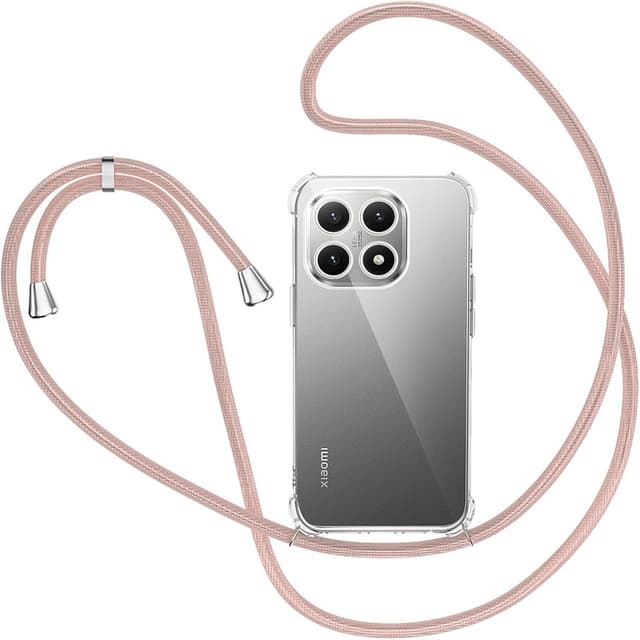 Detalle de XTCASE Coque pour Xiaomi 15T avec cordon et tour de cou (silicone TPU transparente, noir)