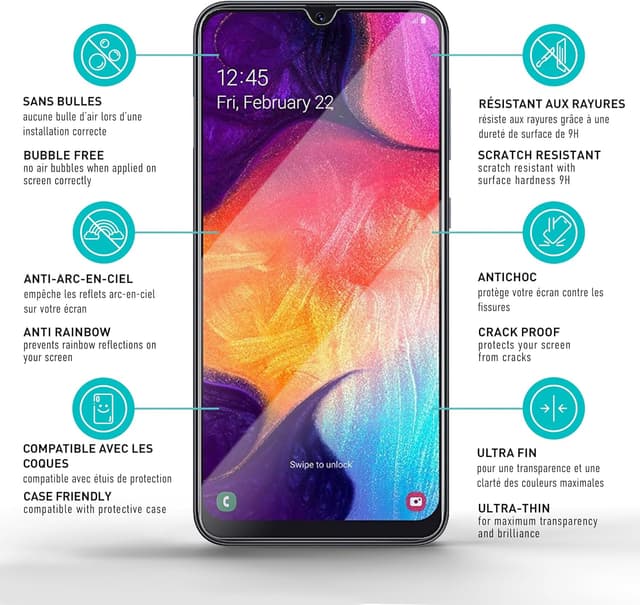 Detalle de smartect Verre Trempé pour Samsung Galaxy A50/A50s/M30s/M31/M21 (lot de 3) – Clarté “Clear”, 9H