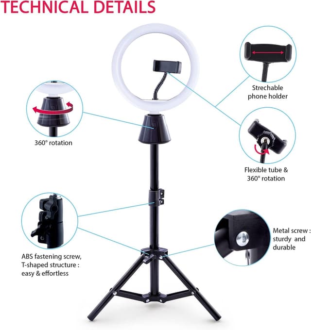 Detalle de Canal Toys Studio Creator 360 Video Maker Kit (Green Screen, Tripod & Motion Tracker) with 10" Multicolor LED Ring Light