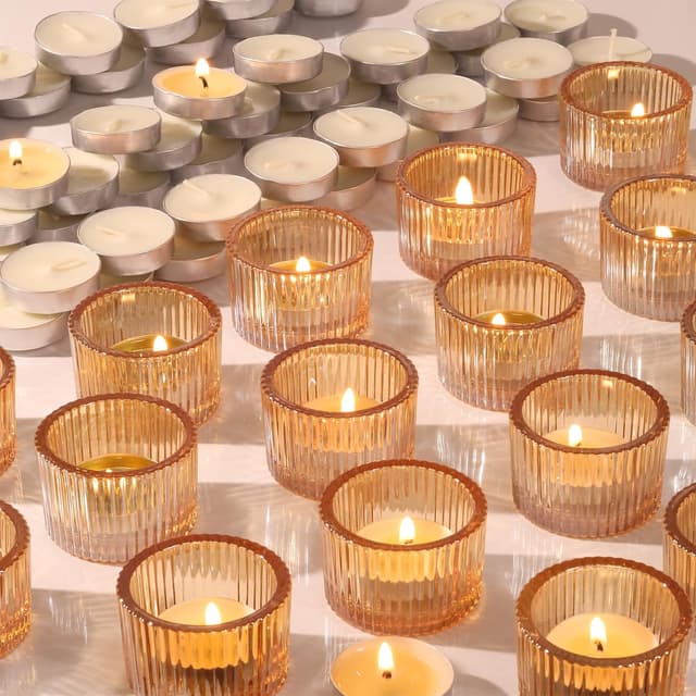 Imagen de NITIME 30-Piece Ribbed Gold Candle Holders for Centerpiece 🕯 en OfertitasTOP
