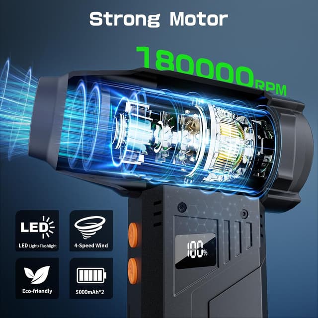 Detalle 2 de XJUGEZ Aria Compressore Elettrico 180000 RPM, 4 velocità e 2 LED