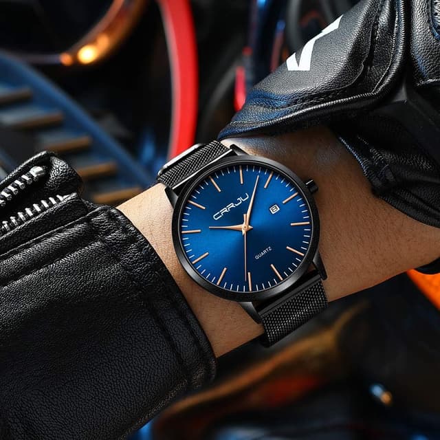 Detalle 2 de CRRJU Herren Uhr Ultra Dünn 7 mm