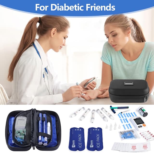 Detalle 2 de HIMDUZE Insulin Cooler Bag travel case with temperature display, TSA-approved ice packs