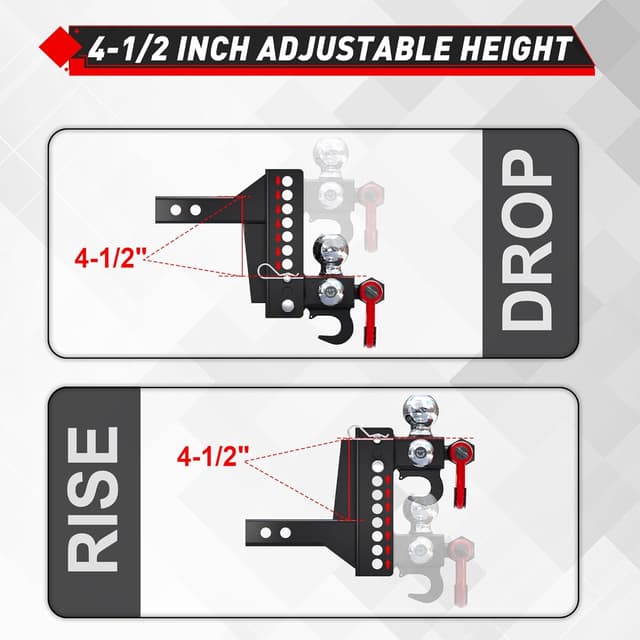 Thumbnail 4 de TYT Adjustable Tri-Ball Hitch 10,000 lb