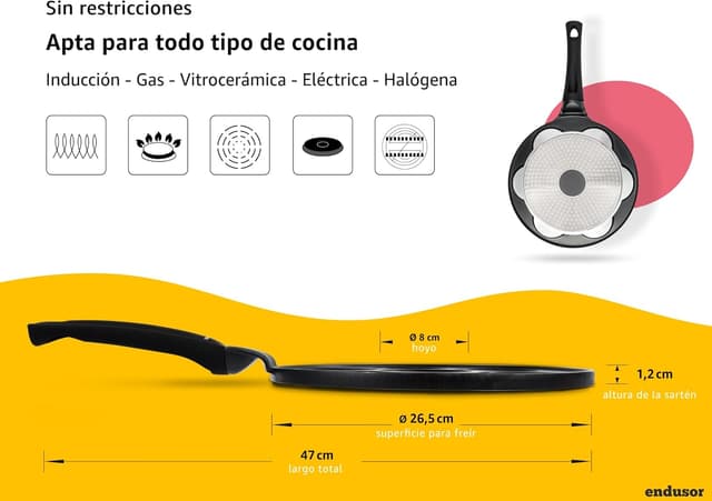 Detalle 2 de Endusor Sartén 26cm para Tortitas y Pancakes